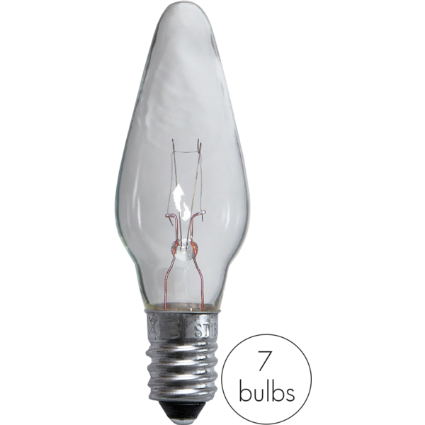 Reservlampa klar 3-pack 34V för 7 ljus E10
