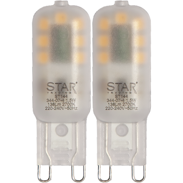 LED 2-pack 1,5W 138lm 2700K G9