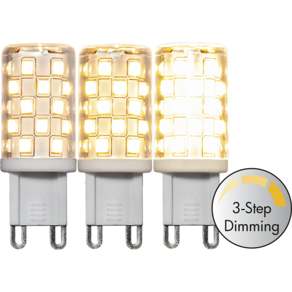 LED 3-steg 4W 50-250-500lm 2700K G9