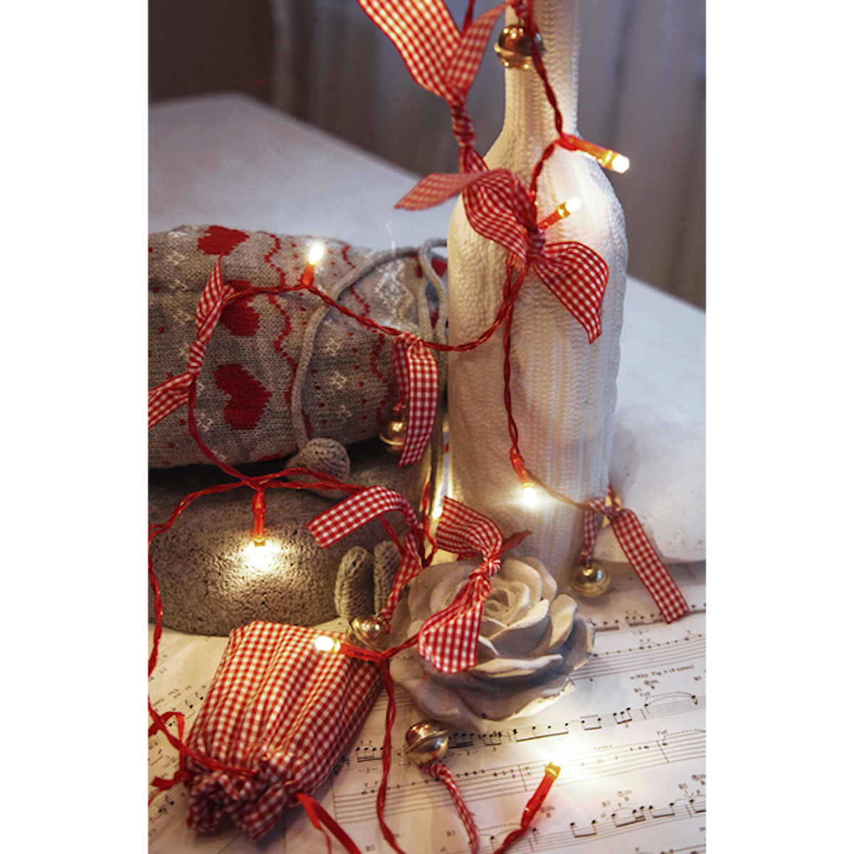 Batteridriven ljusslinga Bandy 10 ljus med timer