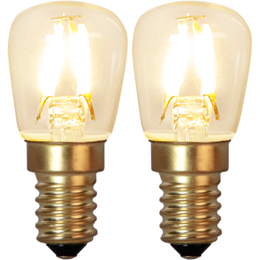 LED päronlampa 2-pack 1,3W 90lm 2100K E14