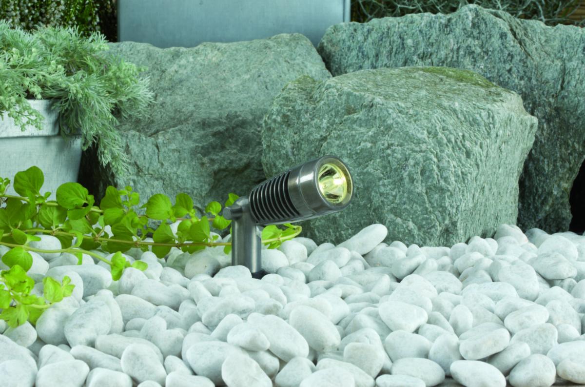 TRÄDGÅRDSB MINUS SPOTLIGHT LED 12V VARMVIT METALLGRÅ