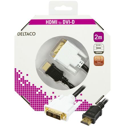 HDMI till DVI-kabel 2m svart