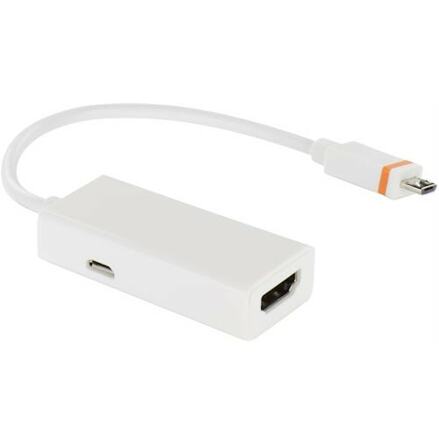 Deltaco Slimport till HDMI-adapter från USB micro B till HDMI 0,2m vit