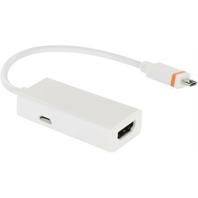 Deltaco Slimport till HDMI-adapter frn USB micro B till HDMI 0,2m vit