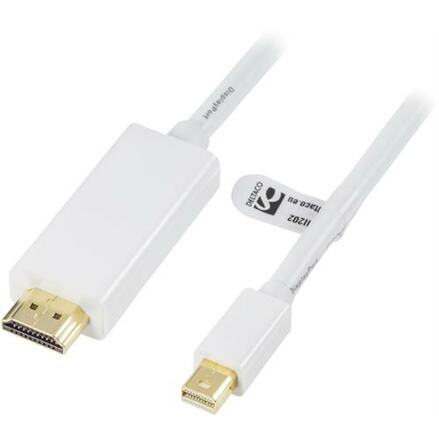 Deltaco mini DisplayPort till HDMI-monitorkabel ljud 3m vit
