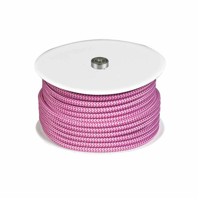 Colors textilkabel, 2x0.75, gr-rosa, metervara