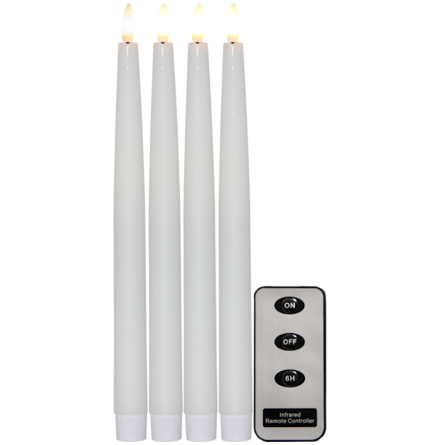 LED Antikljus 4-pack Flamme 28,5cm med fjärrkontroll