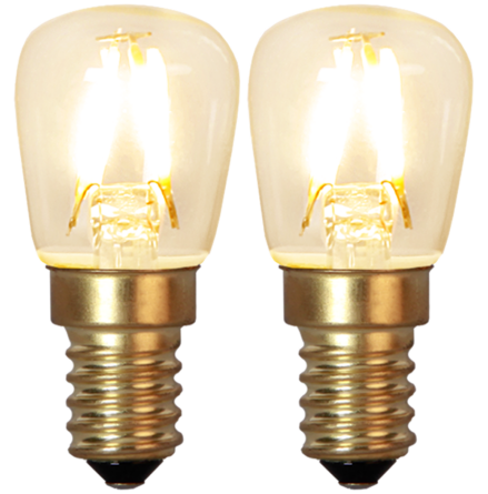 LED päronlampa 2-pack 1,3W 90lm 2100K E14