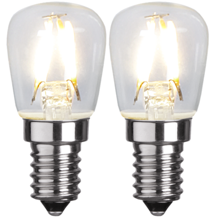 LED päronlampa 2-pack 1,3W 110lm 2700K E14