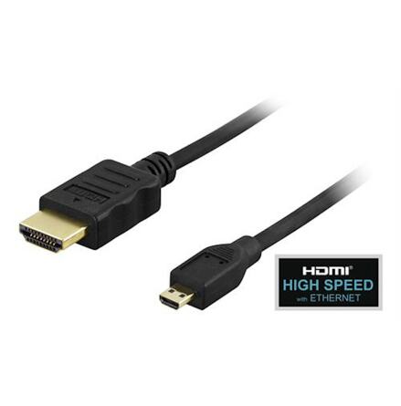 Deltaco HDMI kabel Typ A ha - Micro-HDMI ha 1m svart