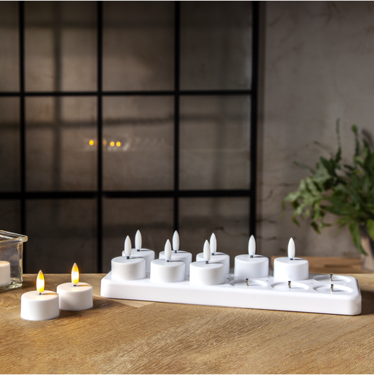 LED Värmeljus 12-pack Flamme Charge USB
