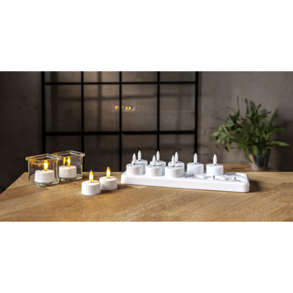 LED Värmeljus 12-pack Flamme Charge USB