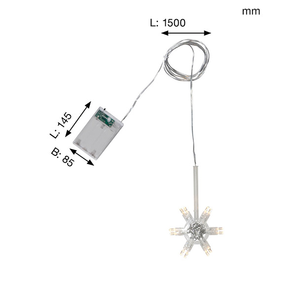 Ljusslinga Lighty batteridrift för julstjärnan
