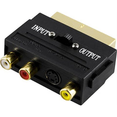 Deltaco adapter RCA video och S-video till SCART hane