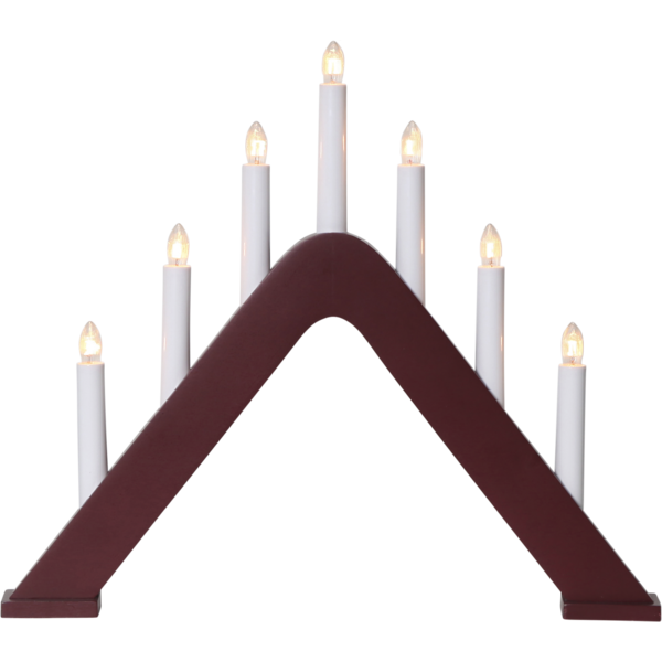 Ljusstake Jarve röd rund 7 ljus 36cm hög