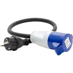 Adapter/övergångssladd, stickpropp 230V schuko, skarvuttag 216-6 CEE