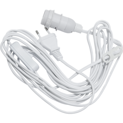 Sladdställ E14 Basic 5m vit ringfäste