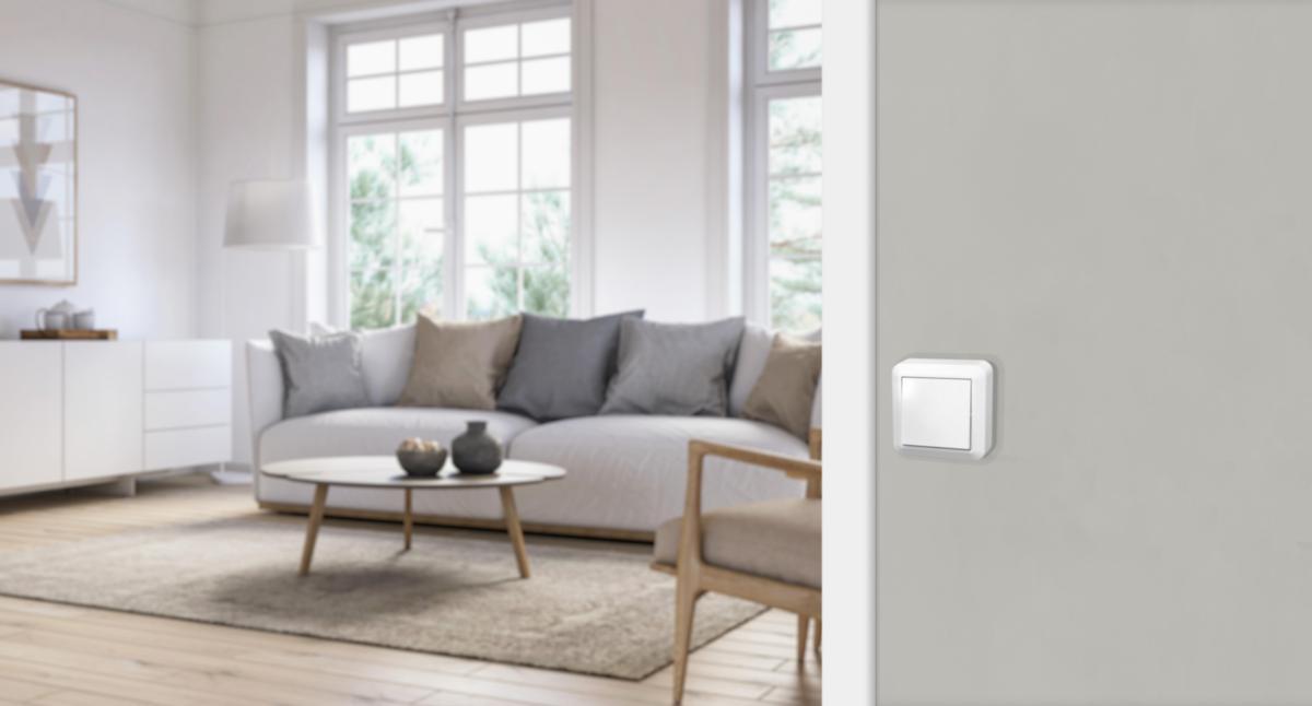 Strömbrytare utanpåliggande 2-polig 16A Connect 2 Home