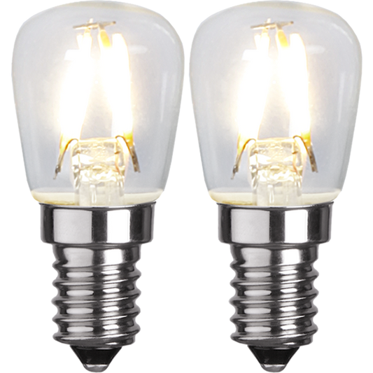 LED päronlampa 2-pack 1,3W 110lm 2700K E14