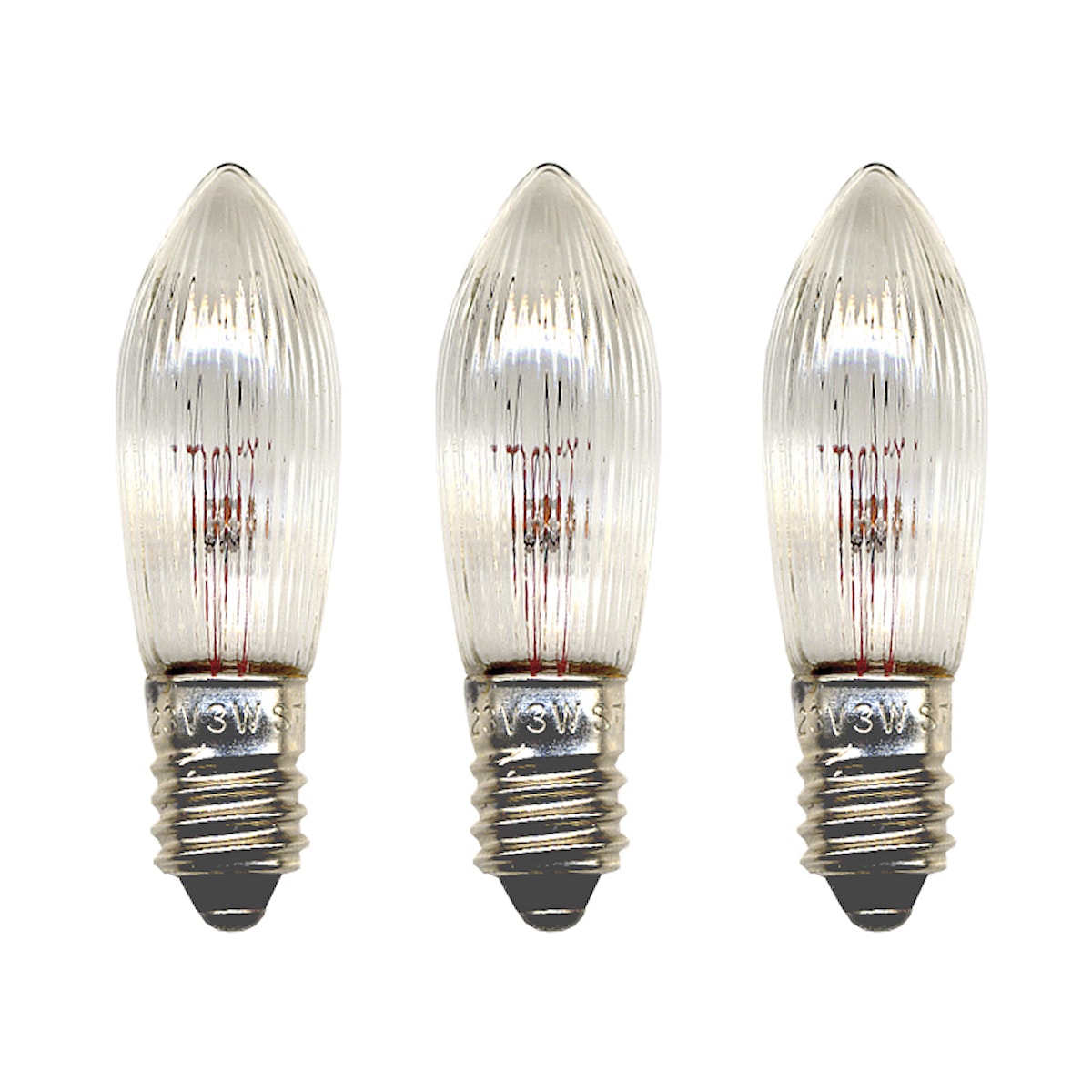 Topplampa 1,4V klar 3-pack E10