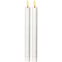 LED antikljus Flamme 2-pack 25cm höga vit med timer