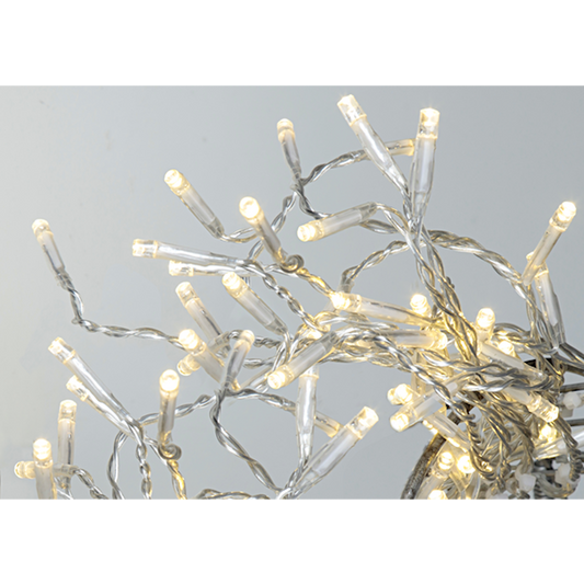 Ljusslinga Serie LED 80 ljus varmvit transparent kabel 8m IP44