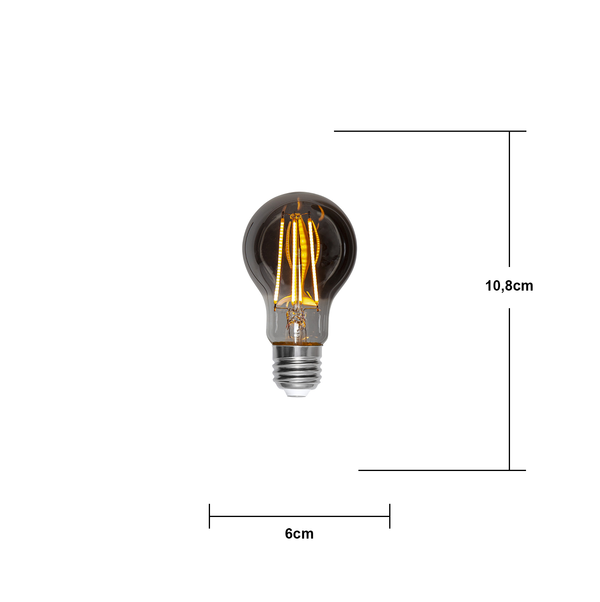 LED normalform smoke softglow 3-steg minne 3,9W 40-260lm 2200K E27