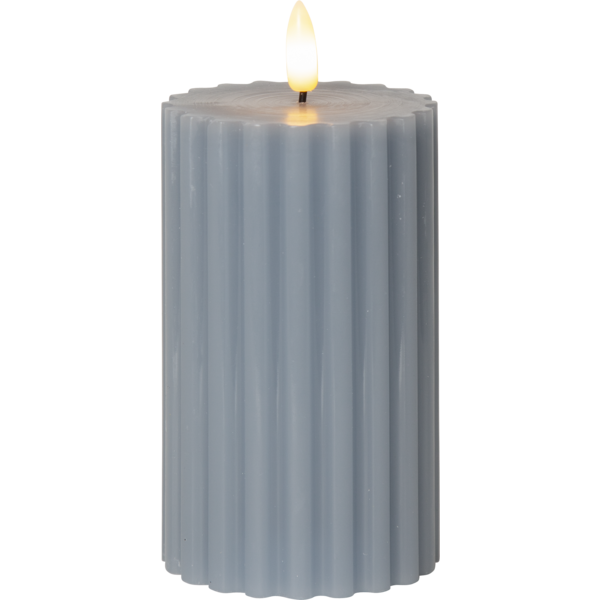 LED blockljus Flamme stripe blå 15cm timer 2xAA
