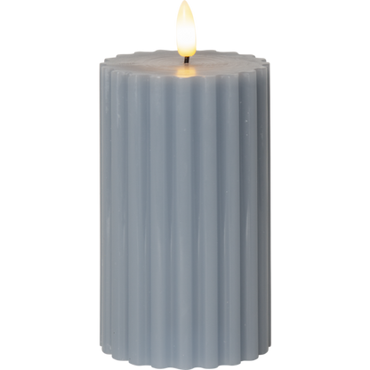 LED blockljus Flamme stripe blå 15cm timer 2xAA