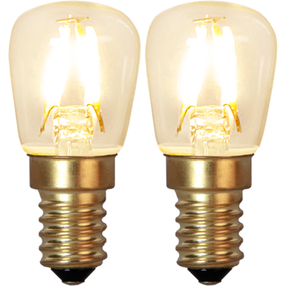 LED päronlampa 2-pack 1,3W 90lm 2100K E14