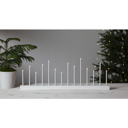 Ljusstake Echo vit-grå 14 ljus 27cm hög