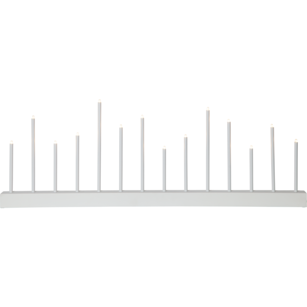 Ljusstake Echo vit-grå 14 ljus 27cm hög