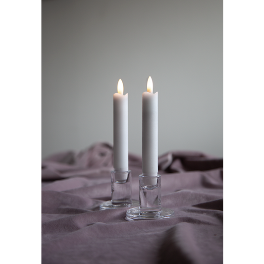 LED antikljus flamme 2-pack vit 15cm med timer