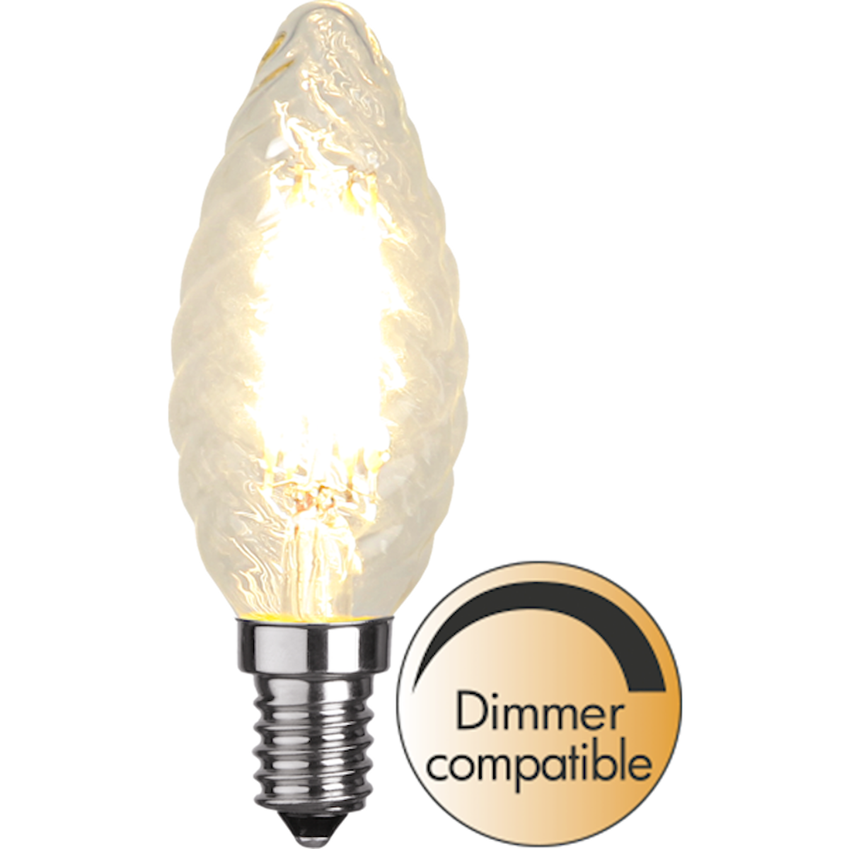 LED vridet kronljus 4,2W 470lm 2700K dimbar E14