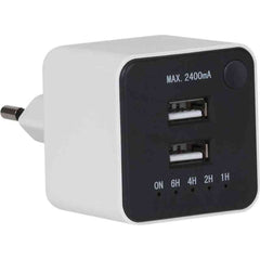 USB-laddare med timer 2-vägs max 2400mA