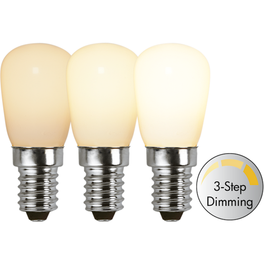 LED päron opal 3-steg 2W 15-150lm 2700K E14