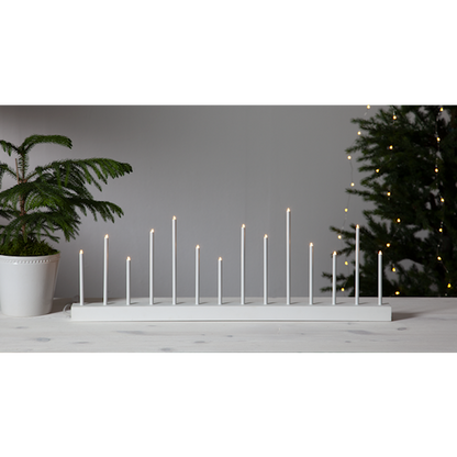 Ljusstake Echo vit-grå 14 ljus 27cm hög