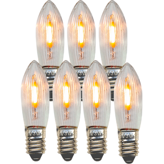 Topplampa LED 14-55V 0,2W 2100K E10 7-pack