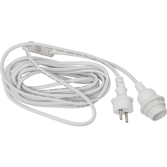 Sladdställ vit 5m ute IP44 E27