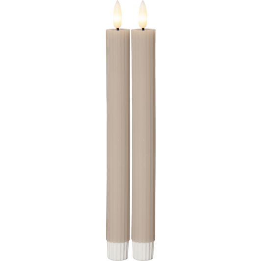 Antikljus Flamme stripe beige 2-pack