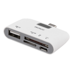 Deltaco USB-C SD-kortläsare vit