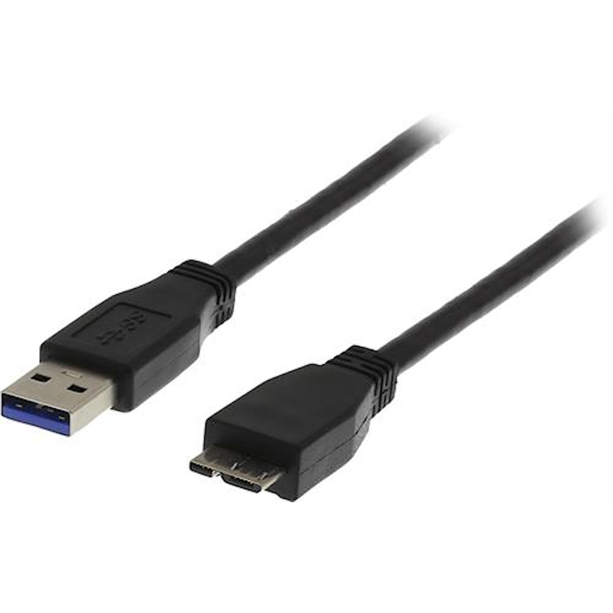 DELTACO USB 3.0 kabel, Typ A ha - Typ Micro B ha, 1m, svart