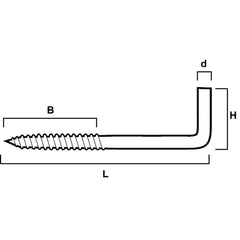 Vinkelkrok för trä 8-pack 2,7x30 mm